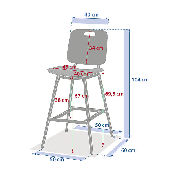 HESPERIDE - Lot de 2 chaises hautes de jardin "Terzano" argile & beige aluminium - large