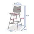 HESPERIDE - Lot de 2 chaises hautes de jardin "Terzano" argile & beige aluminium - vignette