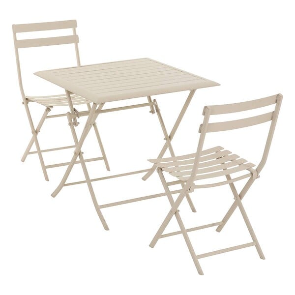 HESPERIDE - Table de jardin pliante carrée "Azua" argile 2 places en aluminium traité en epoxy - large