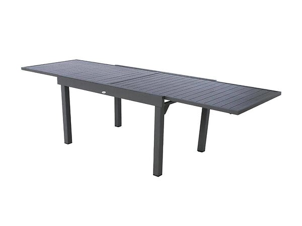 HESPERIDE - Ensemble repas rectangulaire extensible alu Graphite + 10 fauteuils Piazza - Hespéride - large
