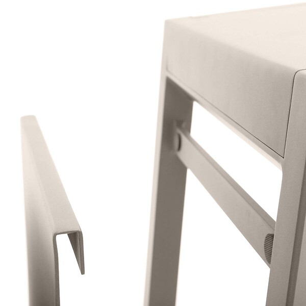 HESPERIDE - Table d'appoint de jardin carrée "Allure" argile 55 x 45 x 55cm en aluminium - large