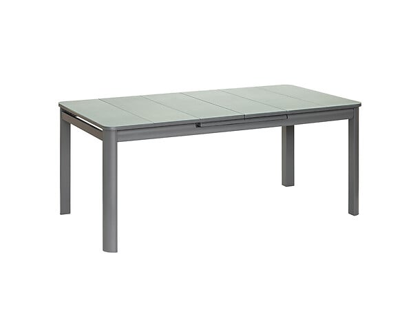 JARDILINE - Ensemble Table rectangulaire extensible et 10 chaises de jardin en aluminium gris Milos Anthracite - 10 places - Jardiline - large