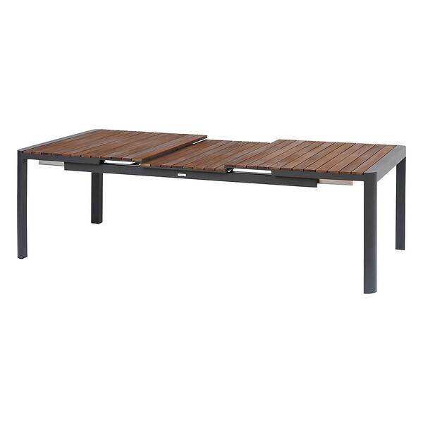 HESPERIDE - Table de jardin extensible "Paradize" Noyer & graphite 12 places en aluminium et acacia - large