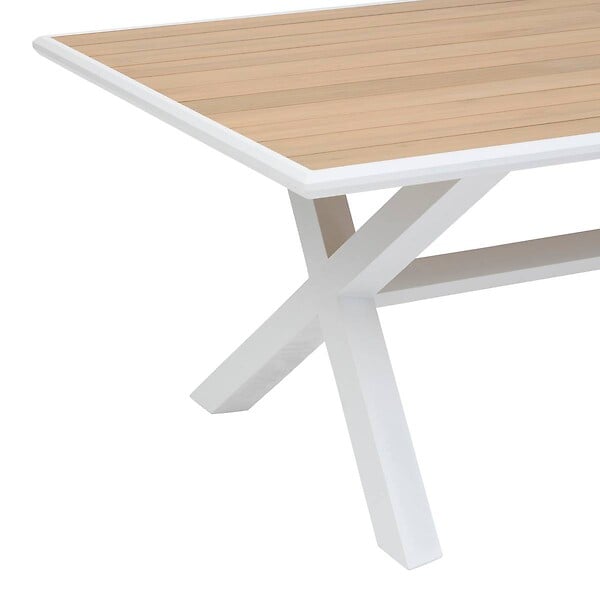 HESPERIDE - Table de jardin "Axiome" eucalyptus & blanc 8 places - large