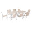 HESPERIDE - Table de jardin extensible "Axiome" en aluminium lin & blanc traité époxy 10 places - vignette