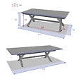 HESPERIDE - Table de jardin extensible "Axiome" en aluminium lin & blanc traité époxy 10 places - vignette