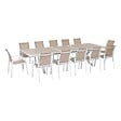 HESPERIDE - Table de jardin extensible "Axiome" en aluminium lin & argile traité époxy 12 places - vignette