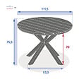 HESPERIDE - Table de jardin "Oriengo" acacia  & blanc 4 places en aluminium traité époxy - vignette