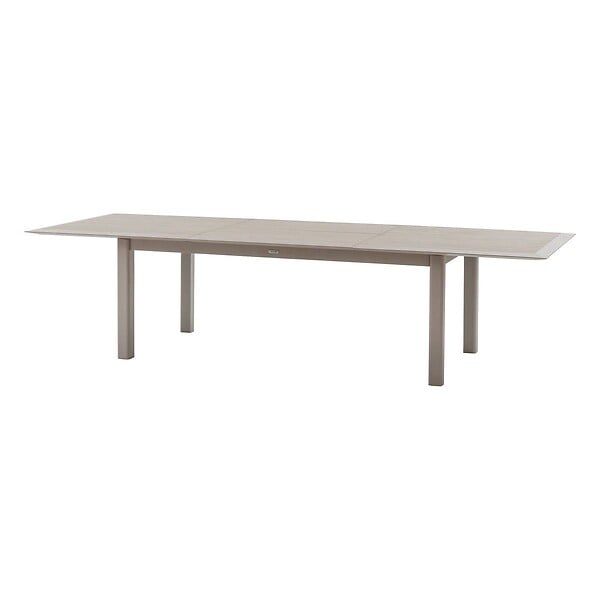 HESPERIDE - Table de jardin extensible "Allure" effet bois & avoine 12 places en aluminium - large