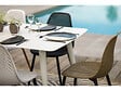 JARDILINE - Table de jardin rectangulaire en aluminium blanc Corfou avec 4 chaises Malte - 4 places - Jardiline - vignette