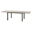 HESPERIDE - Table de jardin extensible coulissante "Évasion" effet bois lin & vert laurier 10 places lates en aluminium - vignette