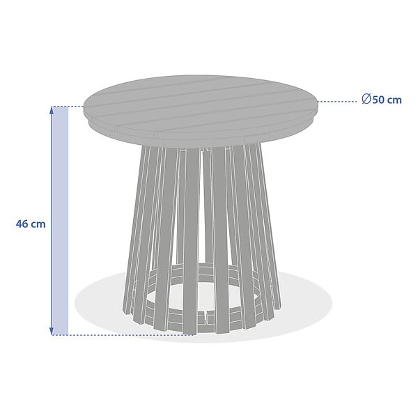 HESPERIDE - Table d appoint de jardin ronde "Osuna" 50 x 50cm en acacia - large