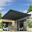 INTERSUN - Store banne coffre intégral CELESTE 5,00x3,00 M (Motorisé Secours à Télécommande + LED - Gris anthracite structuré RAL7016ST - Gris foncé 250g/m²) - vignette