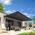 INTERSUN - Store banne coffre intégral HEVOA 4,00x3,00 M (Motorisé Secours à Télécommande + LED - Gris anthracite structuré RAL7016ST - Gris foncé 250g/m²) - vignette