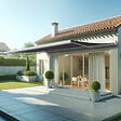 INTERSUN - Store banne coffre intégral SOA 6,00x3,50 M (Motorisé Secours à Télécommande + LED - Blanc satiné RAL9010 - Gris foncé 250g/m²) - vignette