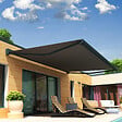 INTERSUN - Store banne coffre intégral SOA 6,00x3,50 M (Motorisé Secours à Télécommande - Gris anthracite structuré RAL7016ST - Gris foncé 250g/m²) - vignette