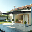 INTERSUN - Store banne coffre intégral SOA 6,00x3,50 M (Motorisé Secours à Télécommande - Gris anthracite structuré RAL7016ST - Gris foncé 250g/m²) - vignette