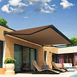 INTERSUN - Store banne coffre intégral SOA 6,00x3,50 M (Motorisé Secours à Télécommande - Gris anthracite structuré RAL7016ST - Taupe 250g/m²) - vignette