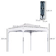 OUTSUNNY - Tonnelle barnum automatique pop-up dim. 2,53L x 2,53l x 2,68H m hauteur réglable nombreux accessoires inclus acier oxford blanc - vignette
