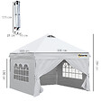 OUTSUNNY - Tonnelle barnum pliant pop-up 3L x 3l x 2,84H m 4 parois latérales amovibles 2 fenêtres + sac de transport métal Oxford blanc - vignette