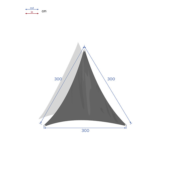 HESPERIDE - Voile d'ombrage triangulaire "Curacao" blanc 3x3x3m en polyester - large