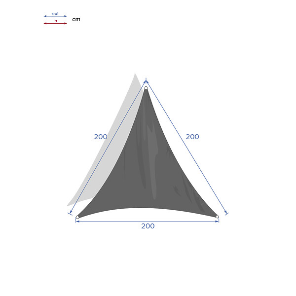 HESPERIDE - Voile d'ombrage triangulaire "Curacao" émeraude 2x2x2m en polyester - large
