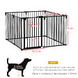 PAWHUT - PawHut Barrière de sécurité - parc enclos chien modulable pliable - porte verrouillable - 8 panneaux acier et PP - dim. 482,5L max. x 76H cm noir - vignette