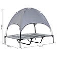 PAWHUT - Lit pour chien chat sur pieds lit de camp grand confort lit surélevé rafraîchissant velum anti-UV tissu Oxford micro-perforé + sac de transport inclus 122 x 92 x 108 cm gris noir - vignette