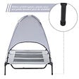 PAWHUT - Lit pour chien chat sur pied velum anti-UV tissu Oxford micro-perforé sac transport inclus gris - vignette