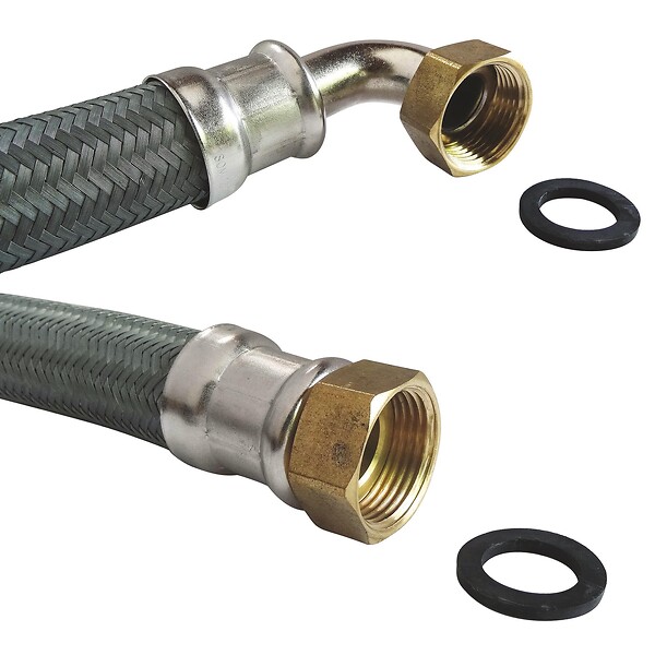 SOMATHERM FOR YOU - Flexible chauffage 1 écrou tournant 1" - 1 écrou tournant coudé 1" - 1000 mm - large