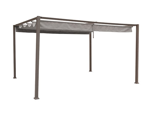 HESPERIDE - Tonnelle de jardin en aluminium noisette Palmeira - 4 x 3 m - Hespéride - large