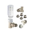 CENTRALE BRICO - Kit thermostatique T301 équerre universel complet en laiton blanc - vignette