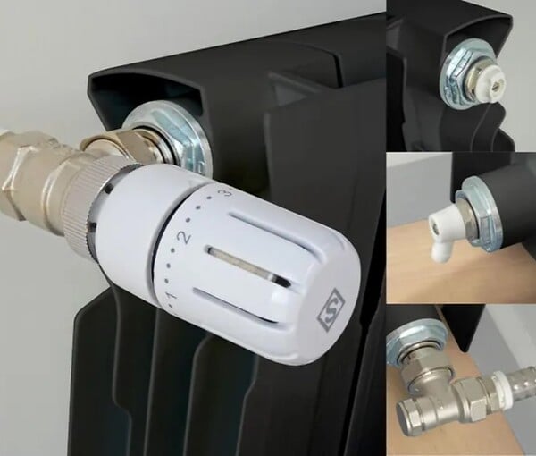 CENTRALE BRICO - Kit thermostatique T301 équerre universel complet en laiton blanc - large