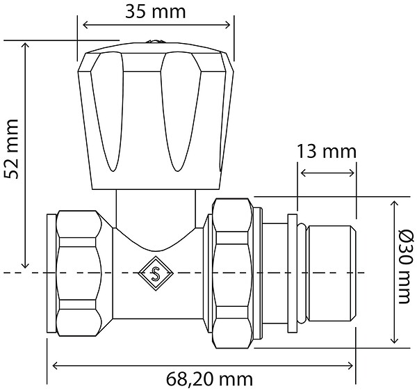 SOMATHERM FOR YOU - Robinet manuel droit universel - large