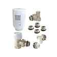 CENTRALE BRICO - Kit thermostatique T303 équerre universel complet en laiton blanc - vignette