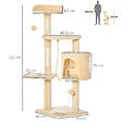 PAWHUT - Arbre à chats multi-équipements griffoirs grattoirs plateformes niche corde jouets 40L x 40l x 114H cm beige - vignette