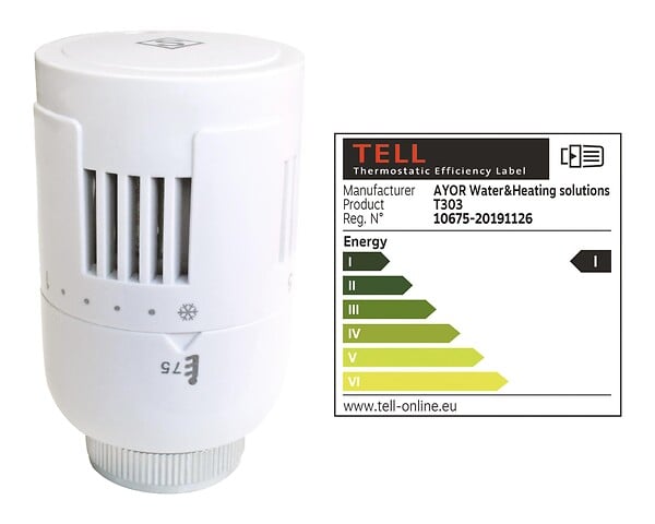 CENTRALE BRICO - Tête thermostatique liquide blanc T303, en ABS, D.50mm x 85 mm - large
