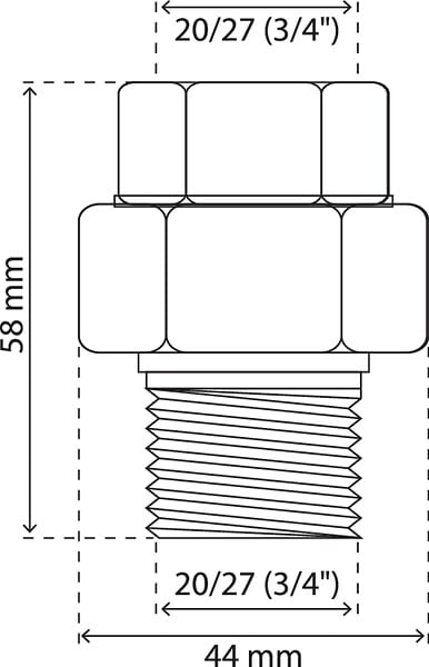 SOMATHERM FOR YOU - Raccord isolant diélectrique F20x27 (3/4") M20x27 (3/4") - large