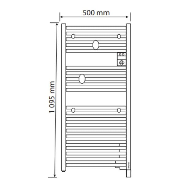 ATLANTIC - Sèche-serviettes Atlantic Doris - 500W - WI-FI - Blanc brillant - large