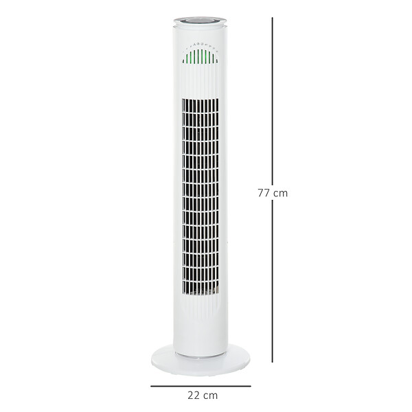 HOMCOM - HOMCOM Ventilateur colonne tour oscillant 45 W silencieux télécommande incluse minuterie 3 modes 3 vitesses blanc - large
