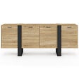 ID MARKET - Buffet enfilade 200 cm PHOENIX XXL 4 portes bois et noir - vignette