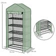 OUTSUNNY - Serre de jardin balcon 5 niveaux porte acier PE vert - vignette
