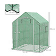 OUTSUNNY - Serre de jardin 6 tablettes dim. 1,4L x 0,73l x 1,9H m porte déroulante fenêtres acier PE haute densité vert - vignette