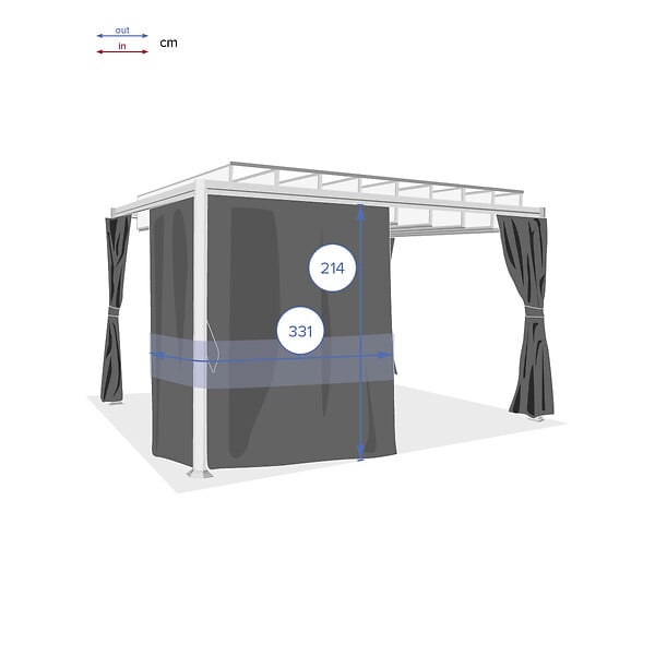 HESPERIDE - Rideaux pour pergola "Belize" ardoise 4x3m en polyester - large