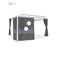 HESPERIDE - Rideaux pour pergola "Belize" ardoise 4x3m en polyester - vignette
