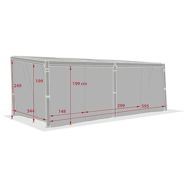 HESPERIDE - Rideaux pour pergola biocliamtique "Avila" Ardoise 6 x 3,5m en polyester - large
