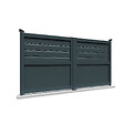 INTERSUN - Portail double battant motorisé mixte L 3000 x H 1895 mm - Gris anthracite RAL 7016 - vignette