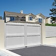 INTERSUN - Portail double battant motorisé plein L 3500 x H 1606 mm - Blanc RAL 9010 - vignette