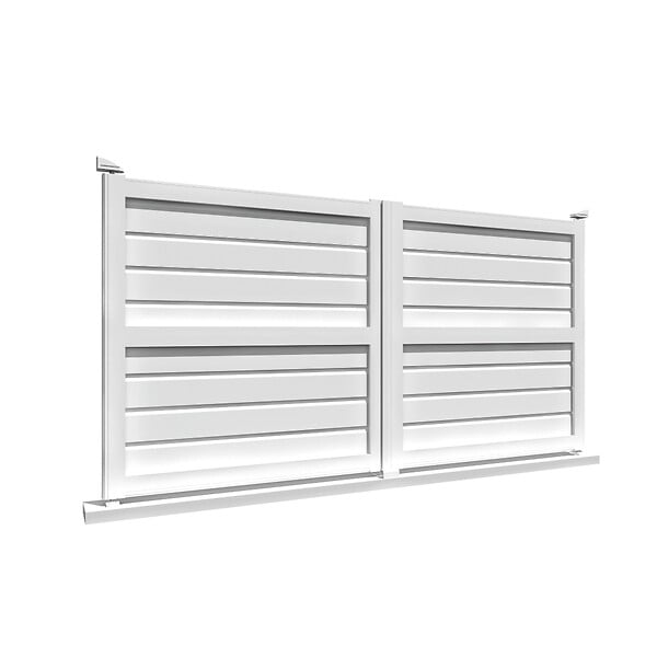 INTERSUN - Portail double battant motorisé brise-vue L 4000 x H 1580 mm - Blanc RAL 9010 - large