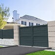 INTERSUN - Portail double battant motorisé brise-vue L 3000 x H 1880 mm - Gris anthracite RAL 7016 - vignette